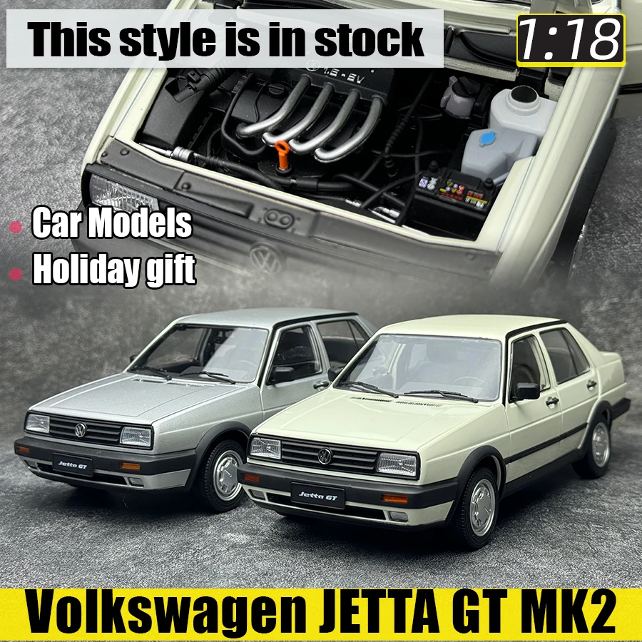 Volkswagen JETTA GT MK2 White Silver 1:18 Metal car model Classic car Static display Holiday gift mobile diecast model