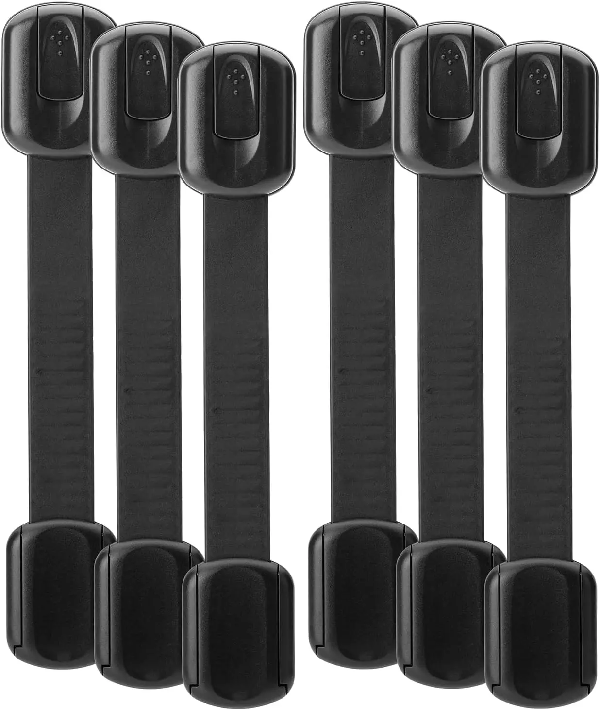 Bates- Child Safety  Locks, 6 Pack, Black Baby Cabinet Locks, Toilet Locks Baby Proof, Child Proof Drawer Locks, Cabinet Baby Lo