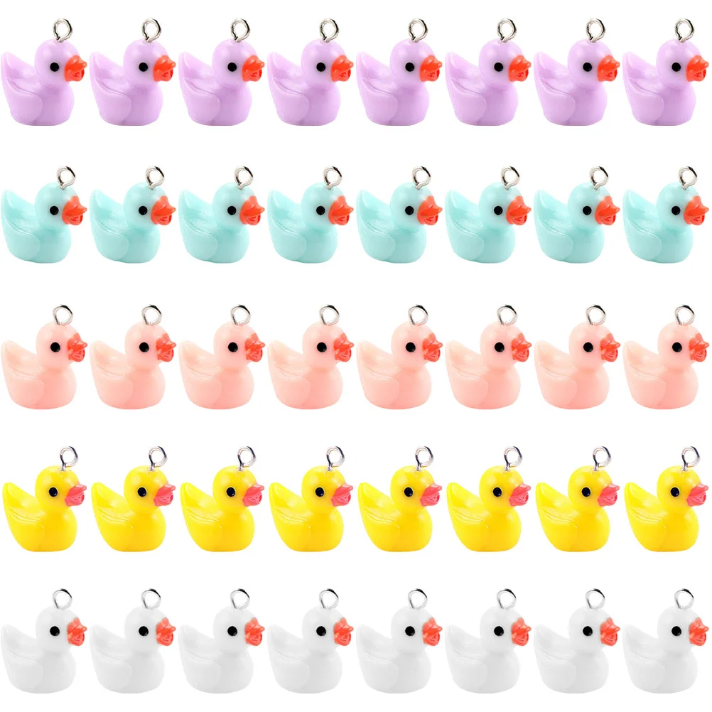 

40pcs Duck Charms Jewelry Charms For Earring Making Making Crafts Mixed Color Durable Bracelet Necklace DIY Earring Accessories