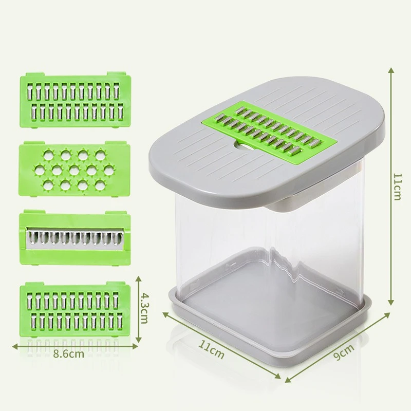 Four-in-one cucumber shredder, potato slicer, sausage and onion dicing tool, multi-functional vegetable cutting gadget