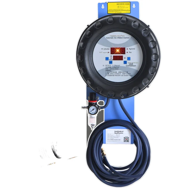 OFEENY Digital Display Wall Mount Tire Inflator 220V, Automatic Car Tyre Air Pump Inflation Equipment for Auto Repair Stores