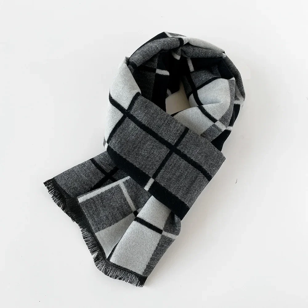 Fashion Design Men Scarf Autumn Winter Thick Wool Muffler Male Business Classic British Style Imitation Cashmere Scarves Gents