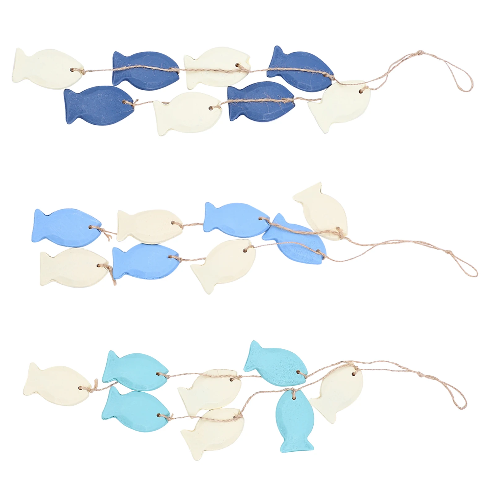 

3Pcs Small Fish Wooden Hanging Ornament Wall Decor Hanging Pendant Natural Texture Home Accessories Stylish Decoration