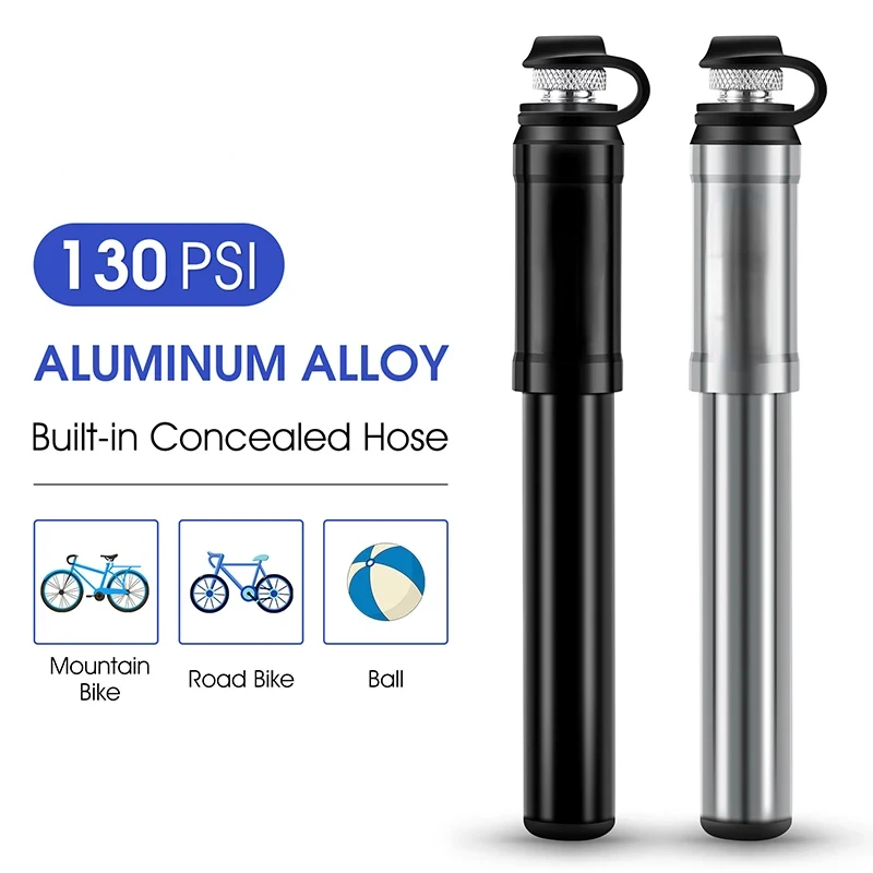 

High Pressure Portable Bike Pump with Hose, MTB/Road, Schrader/Presta Valve, Aluminum Alloy Inflator