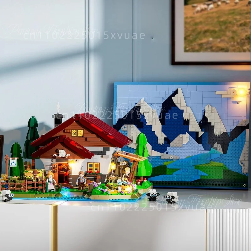 

New Farm Series Building Blocks Shepherd House Assembly Street Scene Architectural Model Toy Tabletop Ornaments Collection Gifts