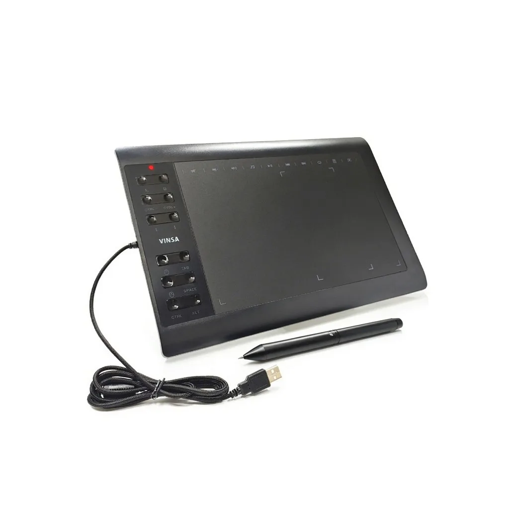 10x6 Inch Graphics Drawing Tablet 8192 Levels Battery-Free Stylus 12 Express Keys USB-C OSU Art Pen Tablet for PC Mac Android