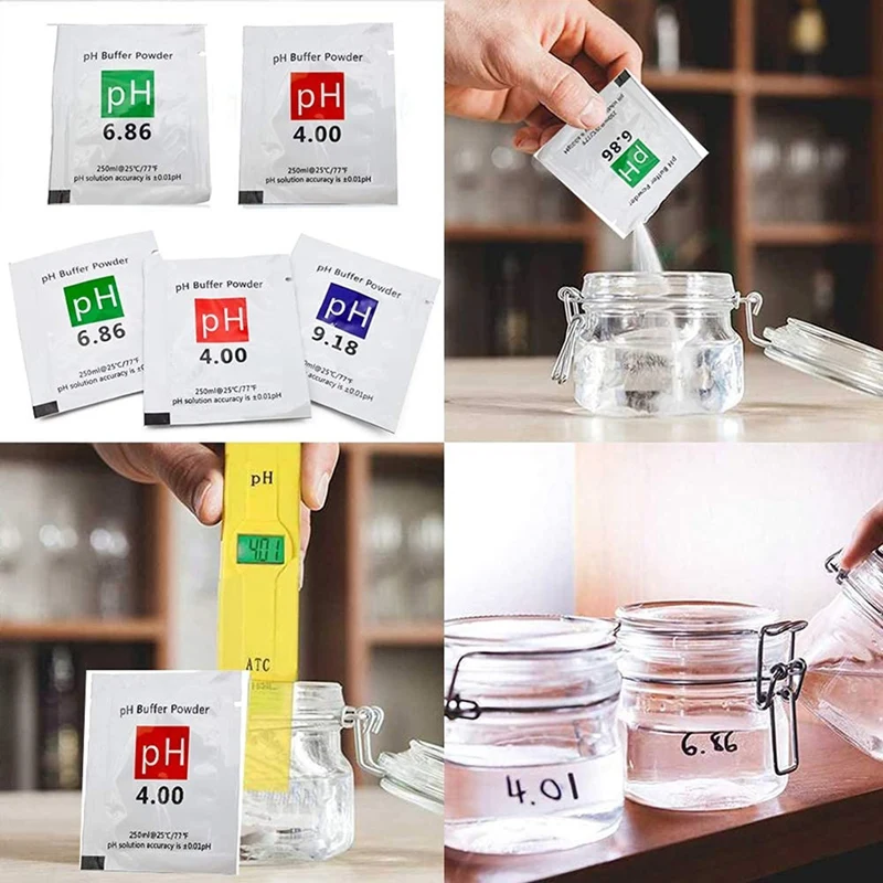 PH Meter Buffer Solution Powder, PH Calibration Solution Packets For Precise PH Meter