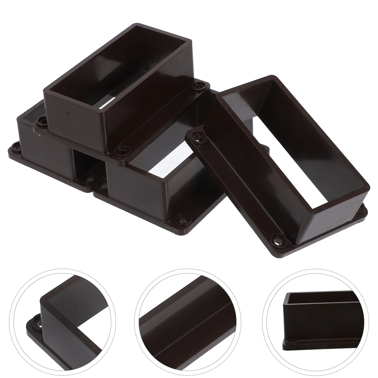 

4pcs Heavy Duty Bracket Connectors For Wood Rail Vinyl Deck Railing Support Outdoor Garden Repair Kit Durable Connector Fence