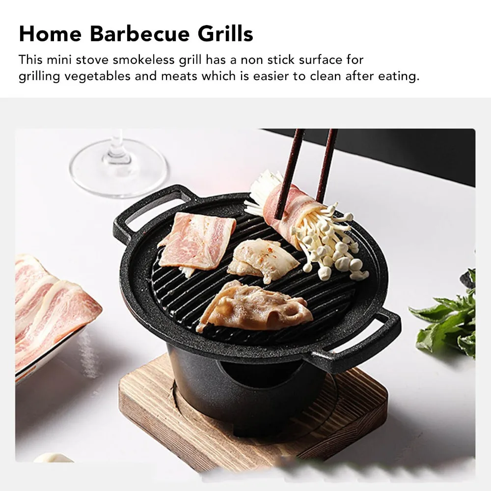 Barbecue Pan Aluminum Alloy Charcoal Grill Portable Smokeless Hibachi Grill Easy To Clean Durable Tabletop BBQ Camping/Picnic