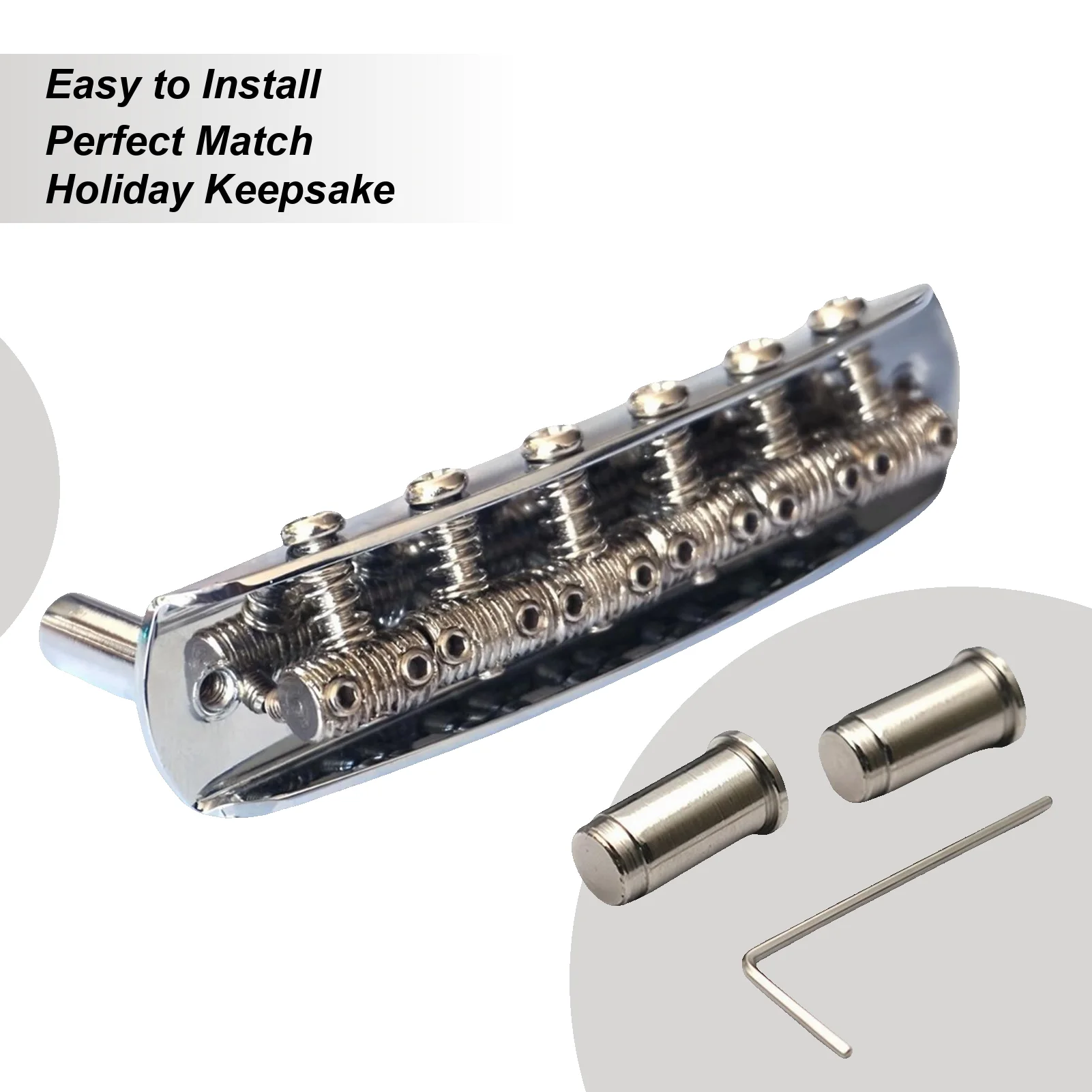 

Hardtail Bridge Guitar Replacement Parts Saddle Tailpiece For Home Workshop Live Performance Studio Recording Practice Repair