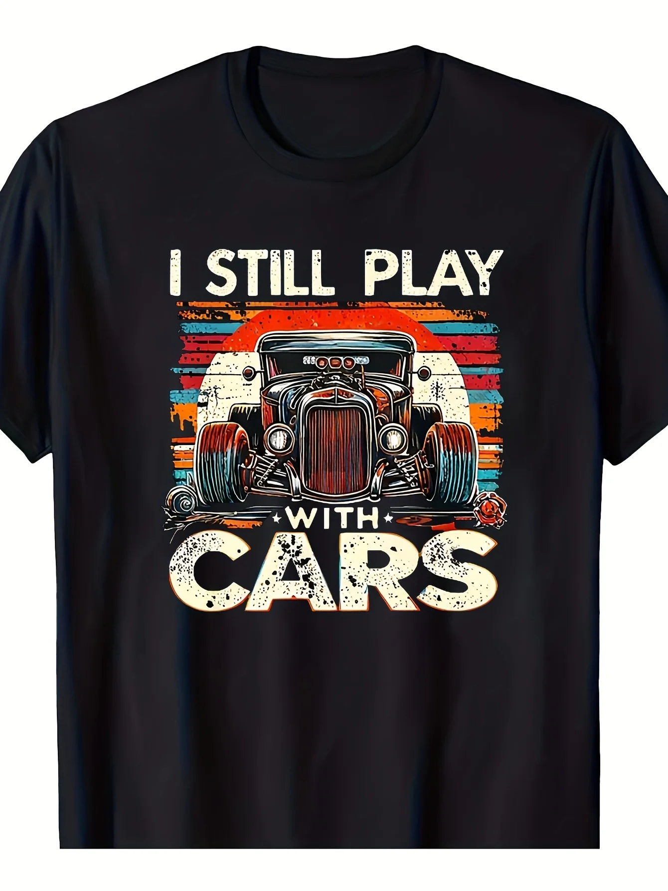 Vintage Hot Rod Mechanic T-Shirt with Retro Car  Print - Casual Round Neck Tee Suitable for Car, Casual Attire,  Automotive Apparel