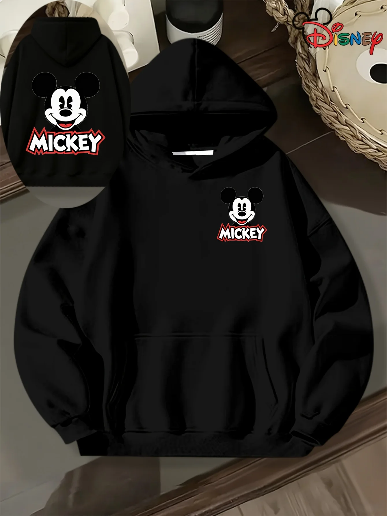 ديزني ميكي ماوس الكرتون المطبوعة الرجال والنساء هوديي البلوز لخريف وشتاء ديزني ملابس رياضية تصميم لعوب #2