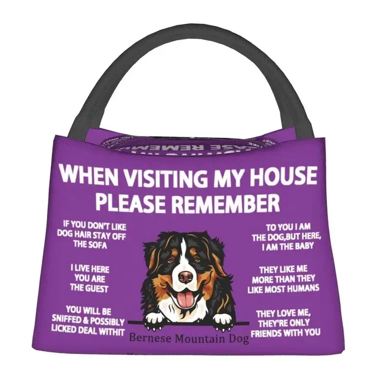 Bernese Mountain Dog Lunch Bags Men Cooler Warm Insulated Lunch Boxes for Office Travel