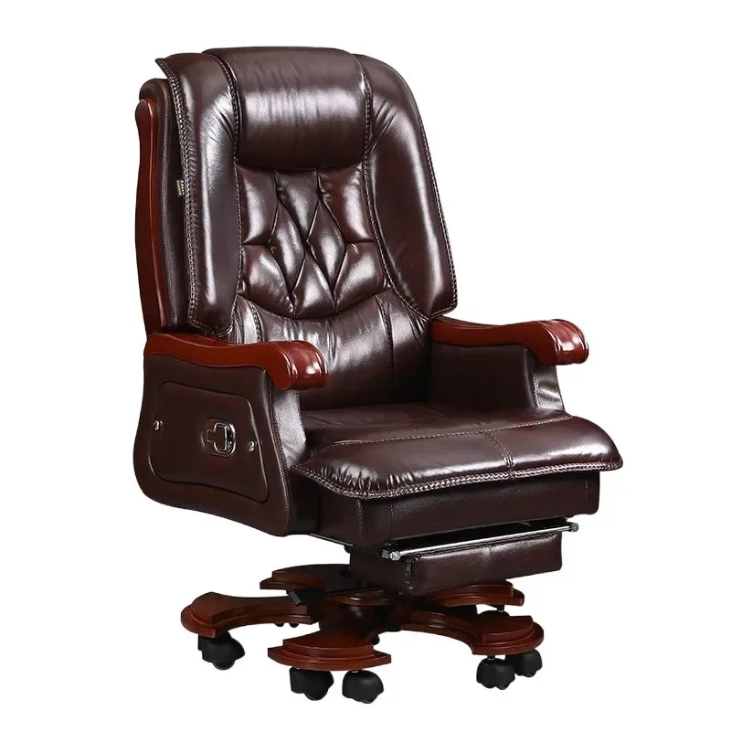 

Deluxe Leather Boss Chair Cowhide Solid