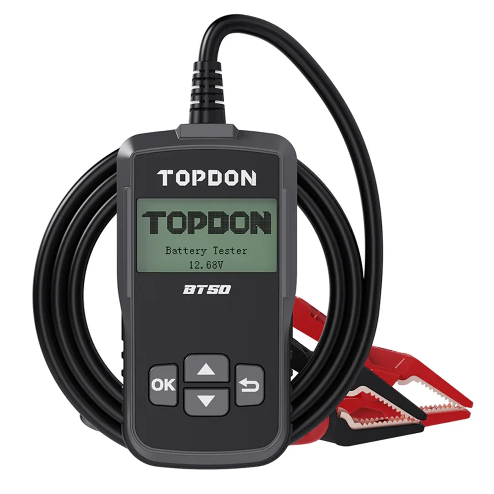 TOPDON BT50 Digital Battery Tester Portable Car Battery Monitor Car Cranking Charging Circut Tester Auto Analyzer Vehicle