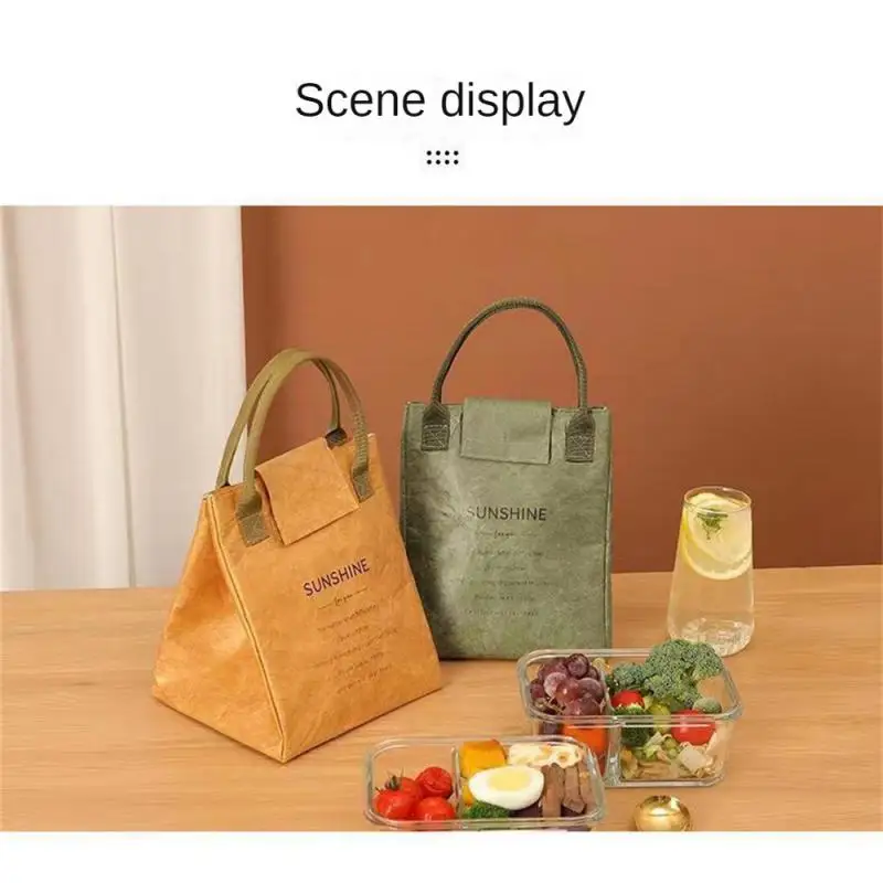 Lunch Box Container Aluminum Foil Insulation Bag Hook Loop Fasteners Tote Bag Large Capacity Lightweight Bento Storage Bag