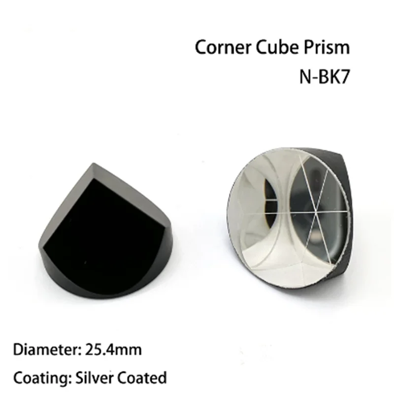 BK7 Copper Coated 1inch Trihedral Retroreflector, 6 Arc Secs Return Beam, Plated 25.4mm Corner Cube Prism