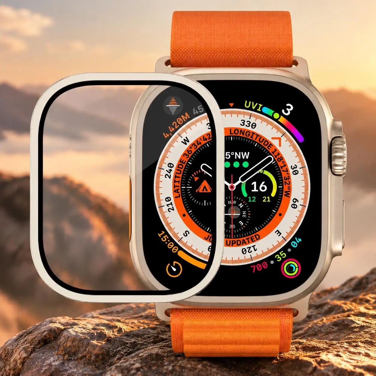 Für Apple Watch Ultra 2 49mm HD-Displayschutz aus gehärtetem Glas, kratzfeste Abdeckung für iWatch Series, ultraklar, blasenfrei, einfache Installation