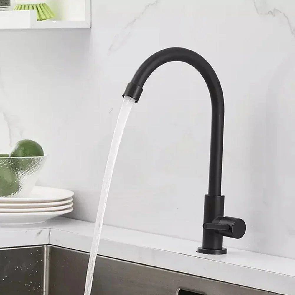 Accesorios para ahorrar agua para el hogar, grifo de cocina de acero inoxidable 304, grifo individual de agua fría para cocina y baño