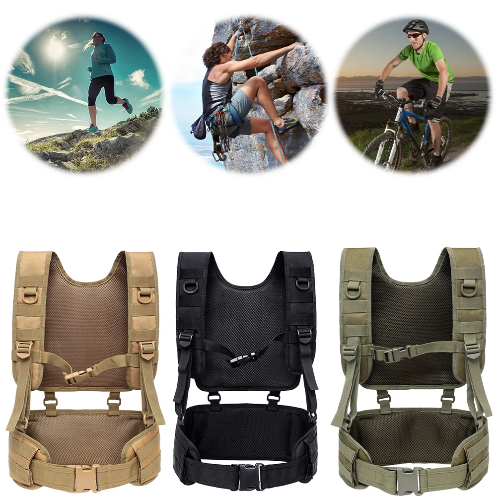 

Hunting Vest & Belt Multifunctional Outdoors Training Belt Padded Combat Assault Vest Oxford Cloth for Outdoor Activities