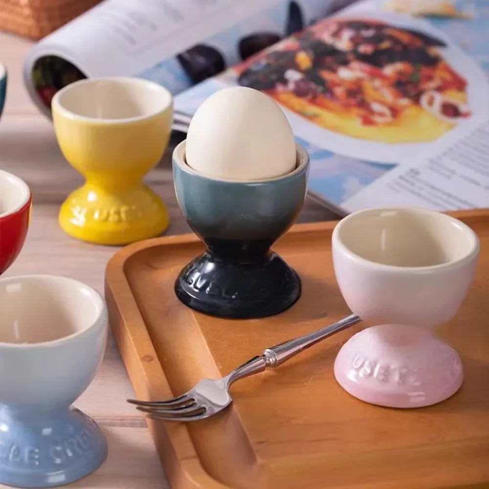 

French Wine Glass, Colorful Ceramic Egg Cup, Baijiu Cup Rainbow Color Cup 6-piece Gift Box 1 Set of Gift Boxes