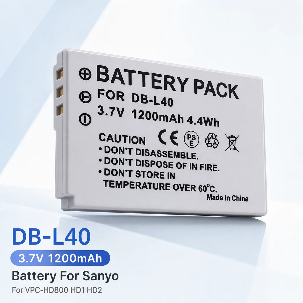 Camera Battery DB-L40 DB-L40A 1200mAh Rechargeable For Sanyo VPC-HD700 VPC-HD800 HD1 HD2 DMX-HD700 HD1A DMX-HD1 DMXHD1