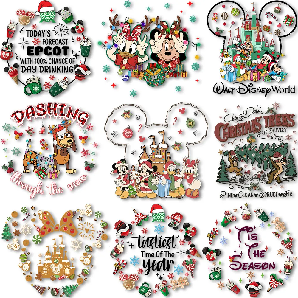 

Merry Christmas Iron on Transfers Heat press Stickers for Clothes Thermal Patches on Tshirts