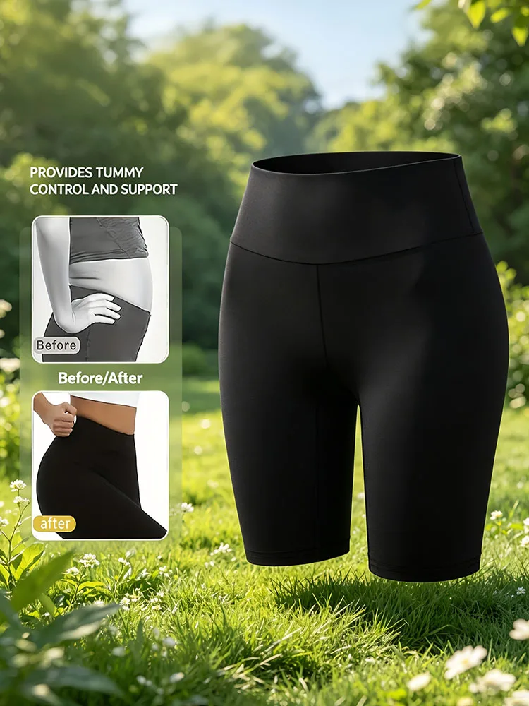 One Pair of Women's Stretchless and Smooth Yoga Shorts, Suitable for Running, Gym, Cycling, Breathable Fabric Summer Sports Pant