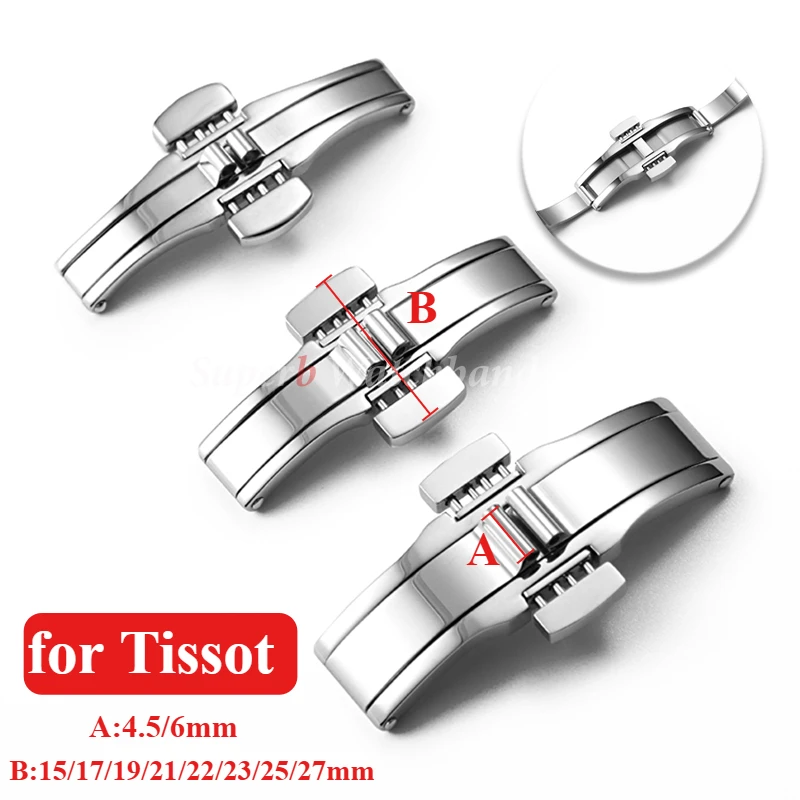 Uhrenschnalle für Tissot 1853, Faltschließe aus Edelstahl, Uhrenarmband, Schmetterlingsschnalle, Uhrenarmband, Schnallen, Uhrenzubehör