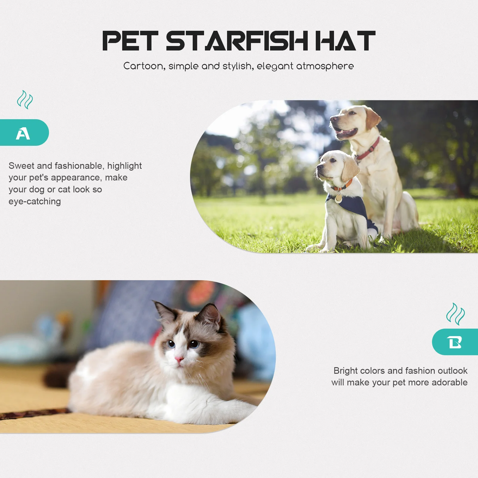 

Sweet Fashionable Pet Hat High-Quality Fabric Comfortable Wear Cat Dog Costume Christmas Party Headgear Dog Cosplay Cap