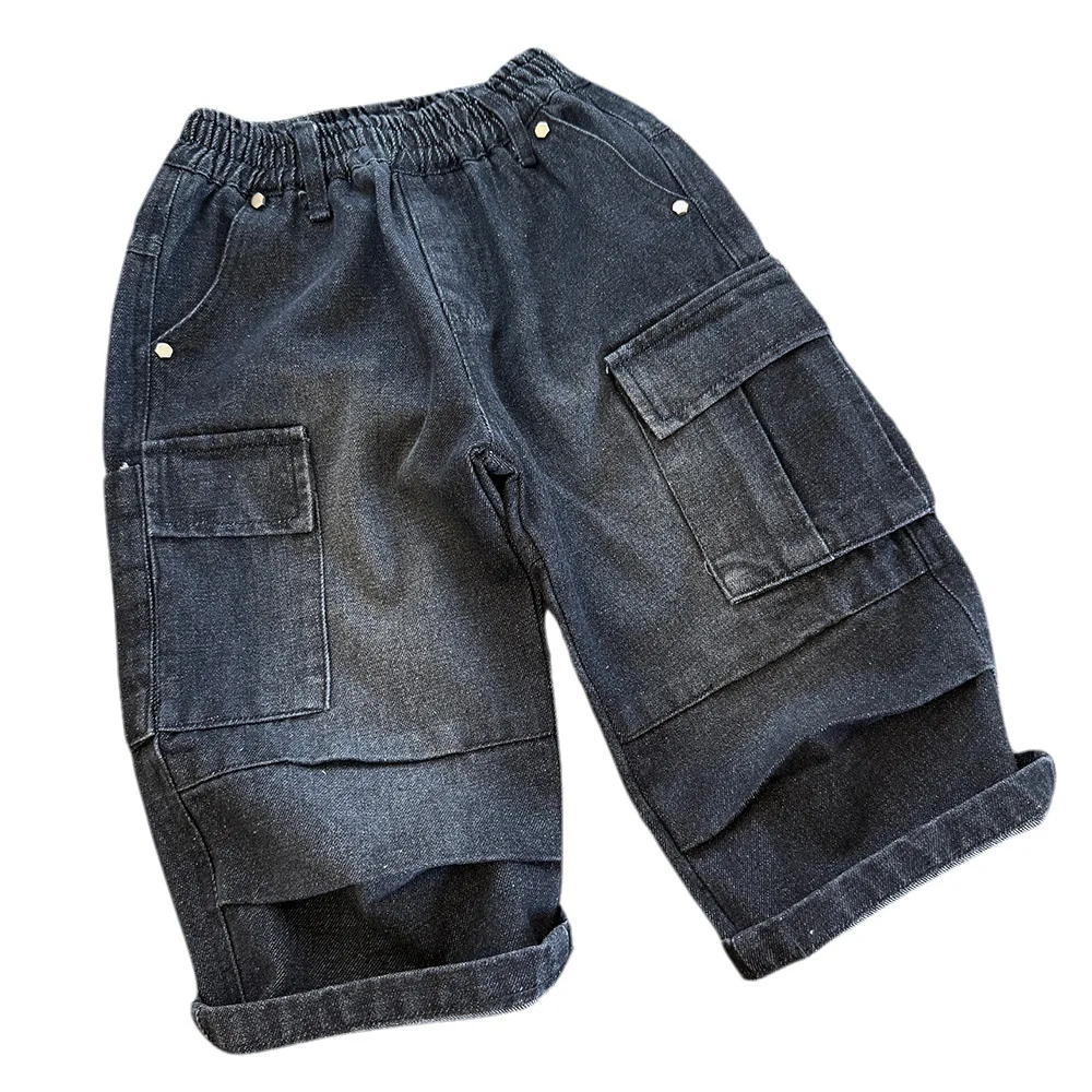 سراويل الأطفال للربيع والخريف سراويل العمل الكورية الرجعية كاجوال يومية متعددة الاستخدامات ملابس عصرية وأنيقة