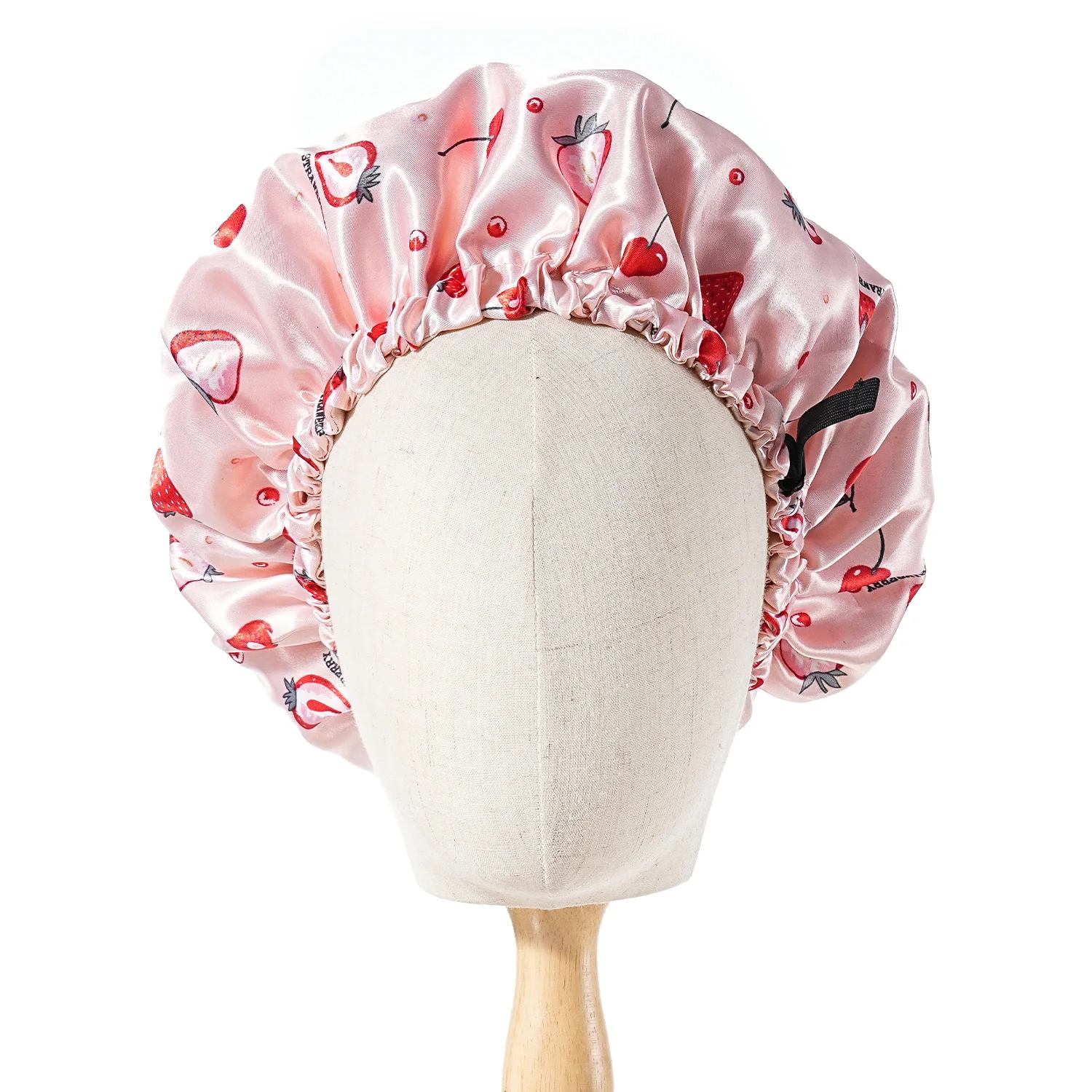Verstellbare seidige Satinkappe mit Cartoon-Motiv, für Babys und Kinder, bedruckt, Satin-Mütze, Schlafmütze für lockiges Haar – Detail 3