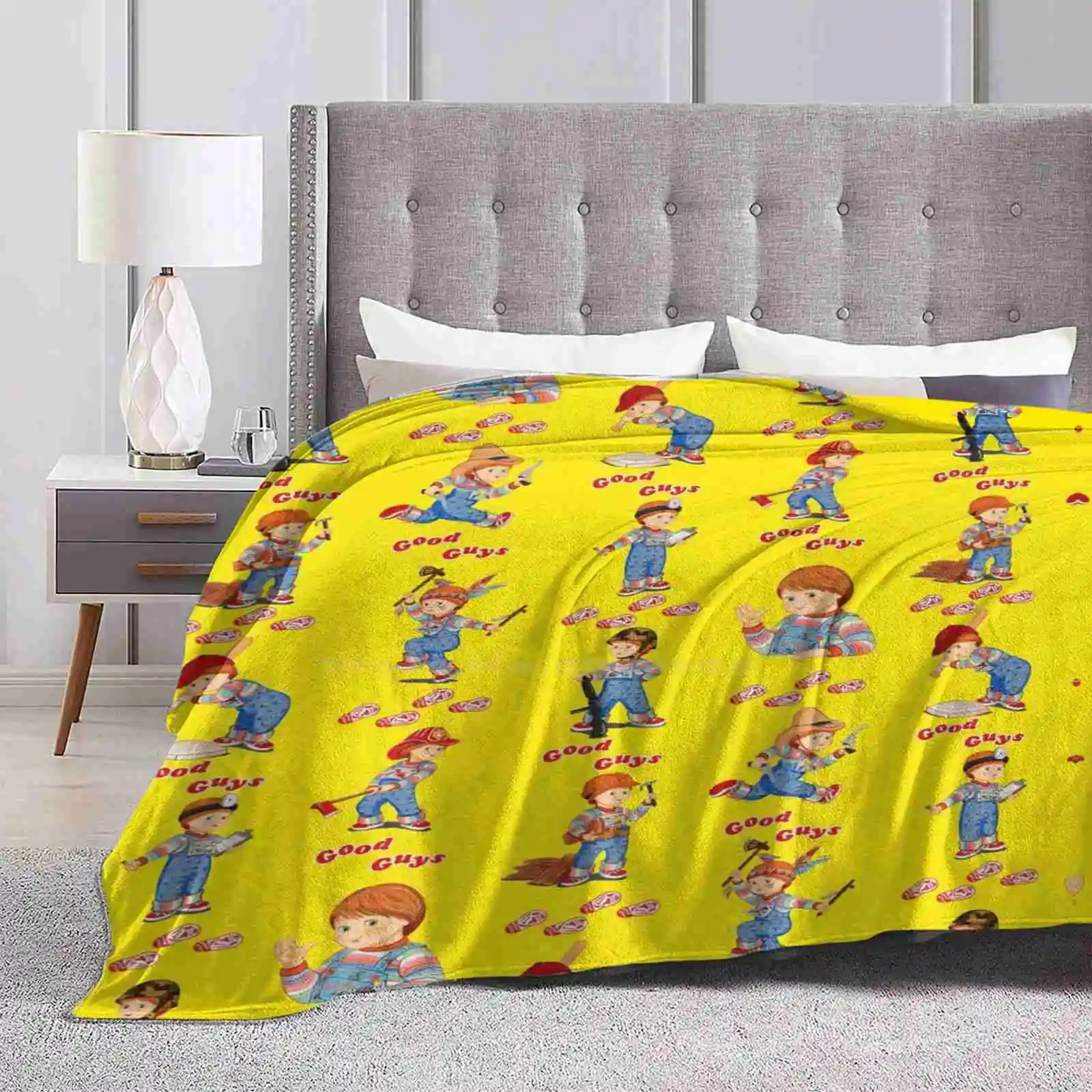 

Good Guys-Child'S Play-Chucky Hot Sale Printing High Qiality Warm Flannel Blanket Childs Play Chucky Good Guys Doll 80S Horror