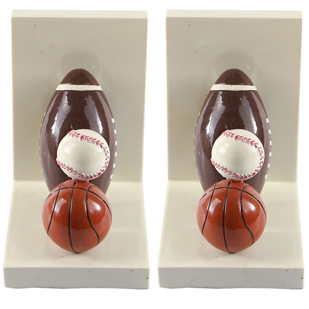 

Creative Resin Rugby Bookends Cartoon Style Desktop Organizer White Color Book Support Office Supplies Study Bedroom Library