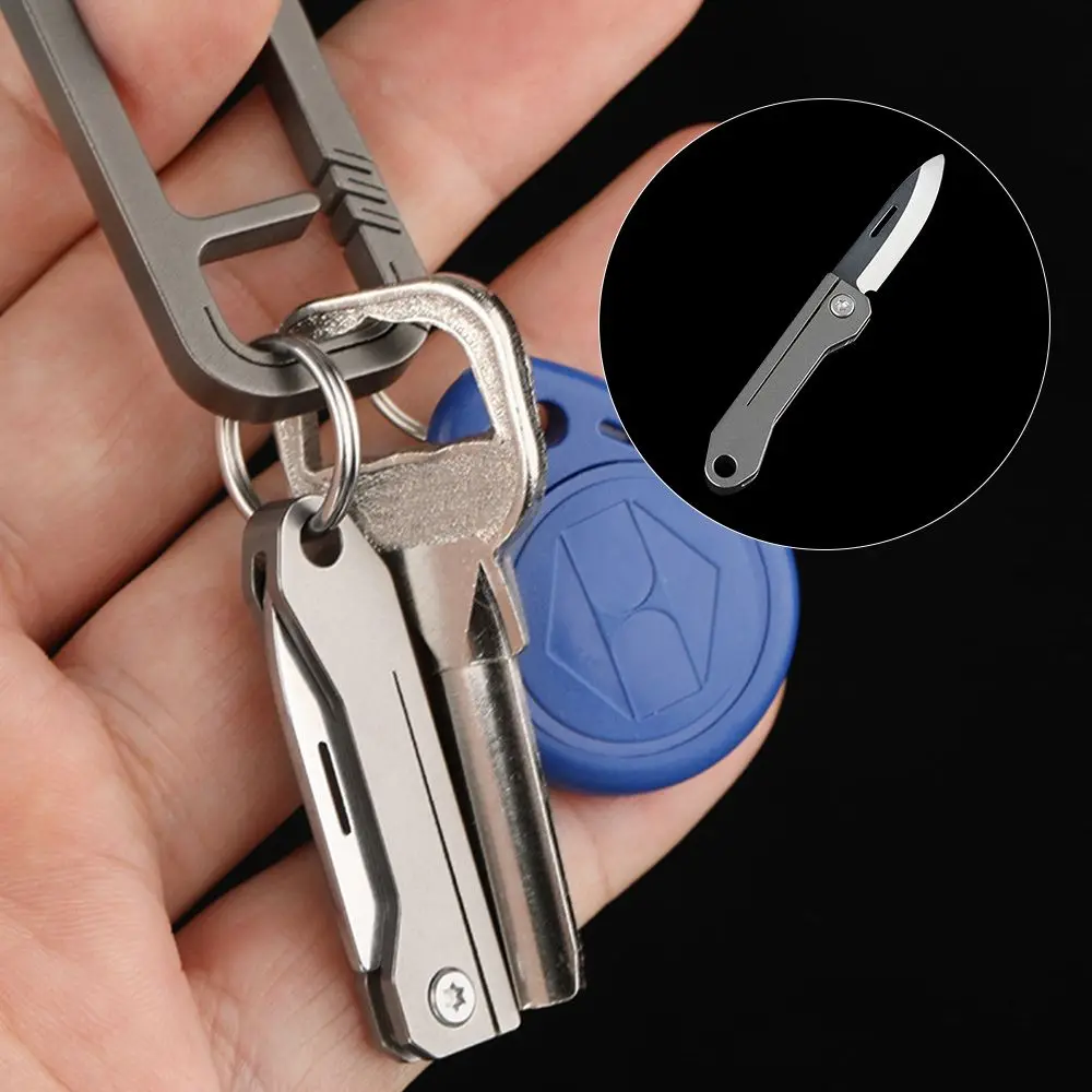 

Titanium Alloy Unboxing Mini Knife Keychain Hanging Outdoor Multi Tools Knife EDC Knife Camping Equipment