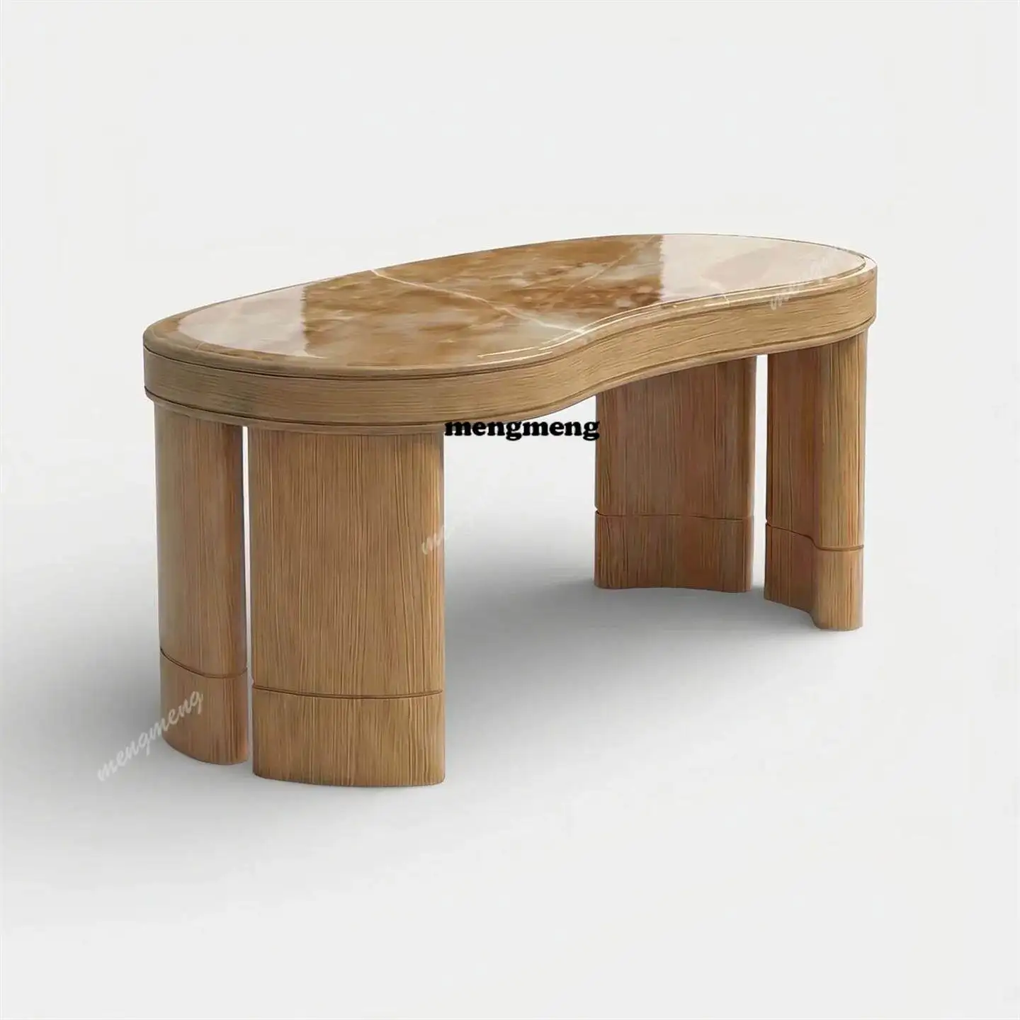 Italian special-shaped solid wood desk creative designer living room desk high-end marble countertop writing desk
