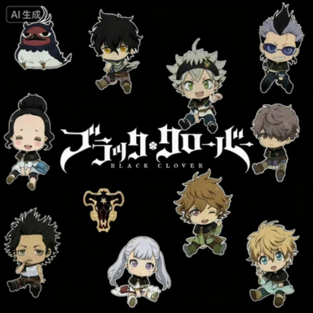 Figura Acrílica de Anime Black Clover, Asta, Yuno, Noelle, Yami, Linda Figura Chibi de 10 cm, Decoración de Escritorio, Llavero de Cosplay, Regalo