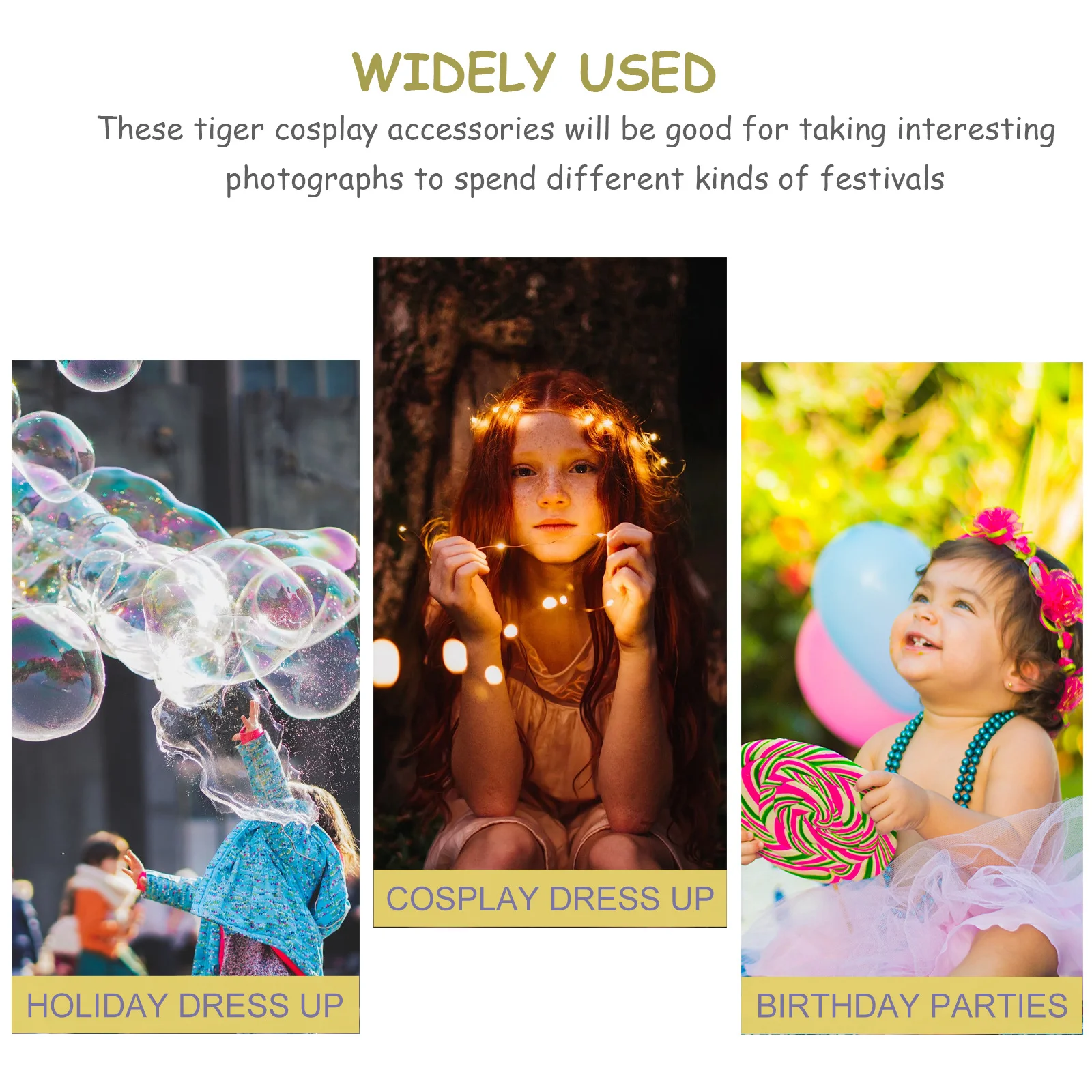 

1 Set Tiger Cosplay Accessories Kit Lightweight Portable For Halloween Christmas Party Festival Role Play Animal Cosplay Kit