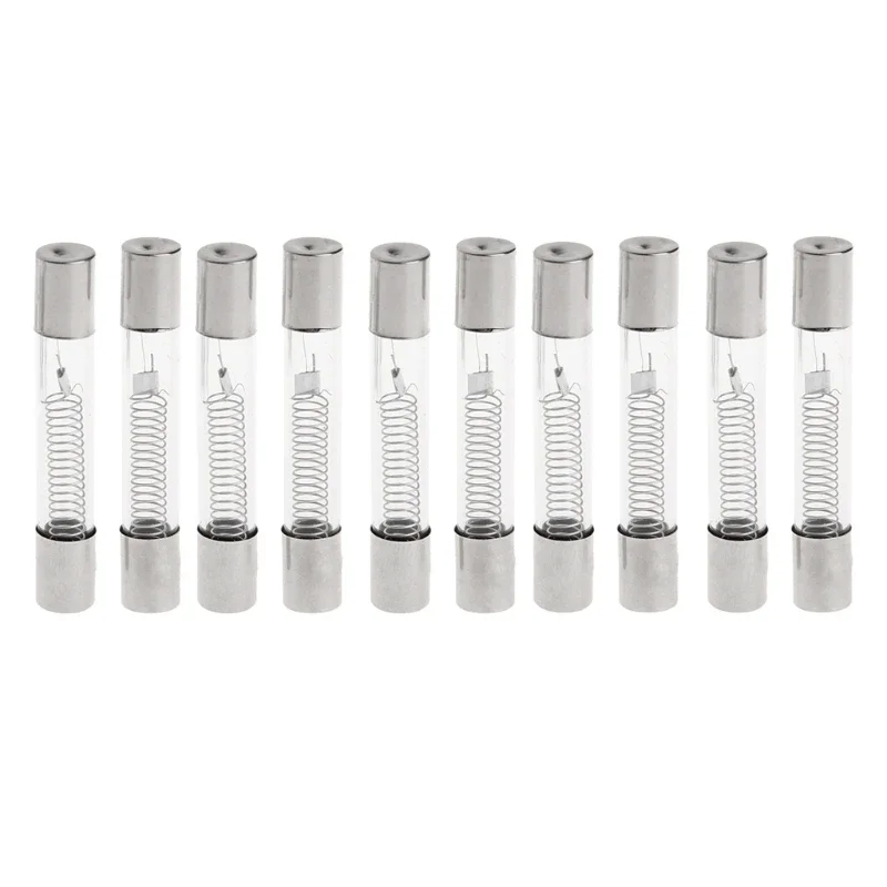 10 Pcs Microwave Oven Fuses Tubes 5KV 0.8A 800MA Microwave Quick Blow Glas Tube Replacement Parts