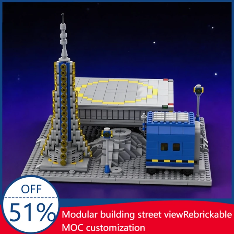 

1111 PCS Customize Series Space Landing Base Modify Technology MOC Building Block Model Children Halloween Gifts Educational Set