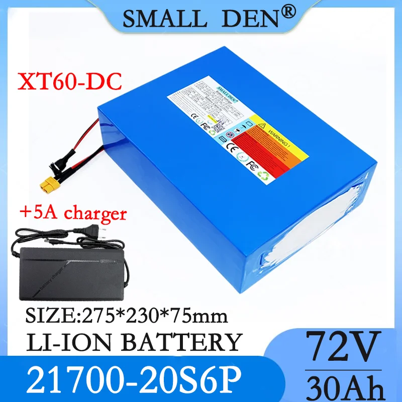 

72V 30Ah 21700 lithium battery pack 20S6P 0-3500W motor high power 84V suitable for tool battery outdoor backup battery+5A charg