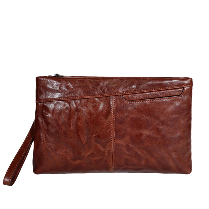 

Top Layer Cowhide Men's Envelope Bag Large Capacity Practical Leather Handbag High End Wallet Clutch Versatile Neutral Minimalis