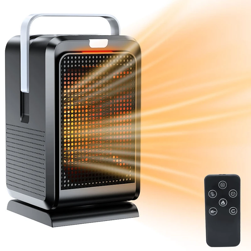 

Table Heater Household PTC Fast Heating Heater with Remote Control Timer 90° Swing for Heating Cooling Dual-Purpose Electric Fan