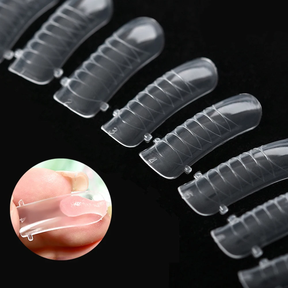 

120 Pcs/Set Clear Dual Forms False Nails Full Cover Quick Building Gel Mold Tips Nail Extension Molds Upper Forms For Nail Tips