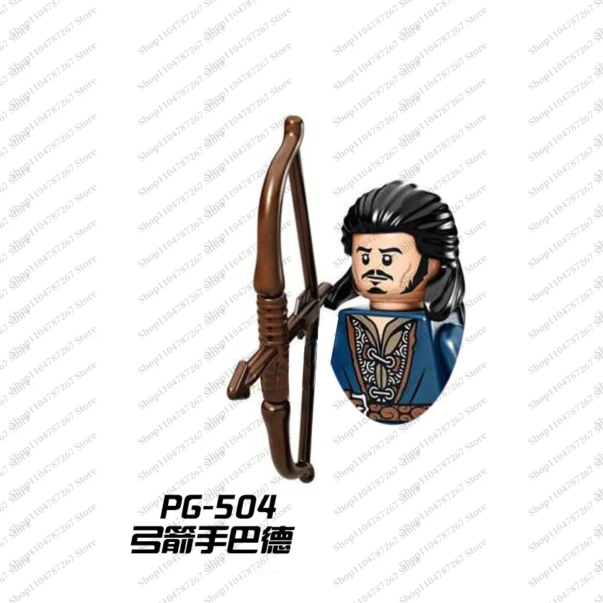 Lord of the Rings sci-fi film Cavalry Elf Guard building blocks children's assembly 3D model Flag shield brick toy gift