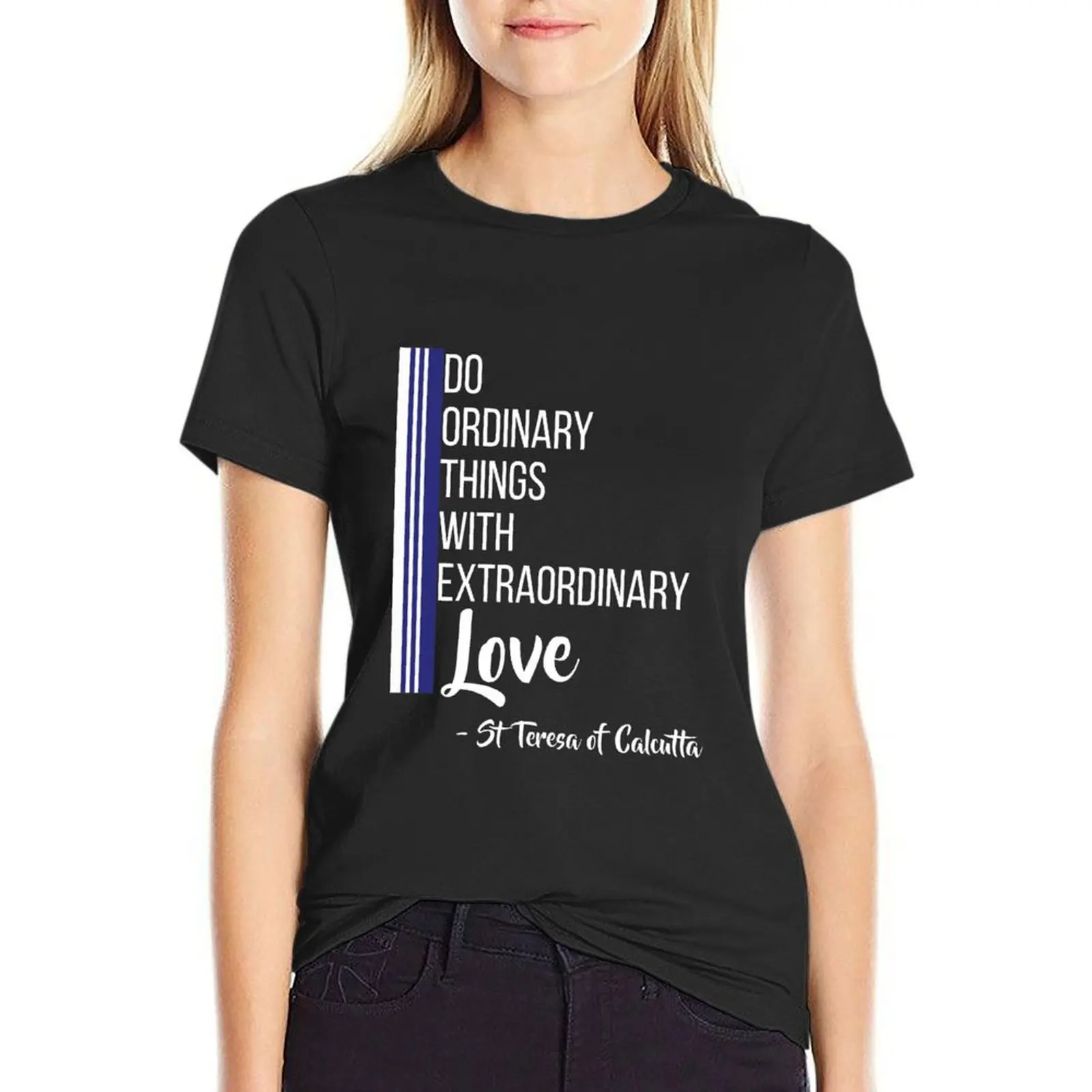 

Saint Mother Teresa Quote Love Heart Peace T-Shirt plus sizes new edition summer top workout shirts for Women