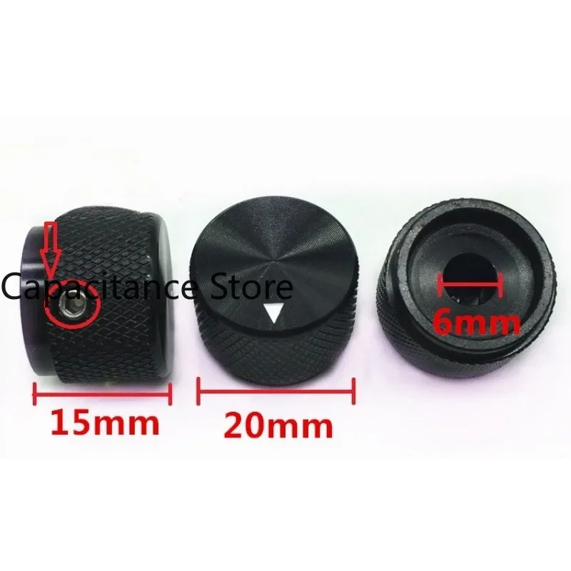 

5PCS High-grade all-aluminum knob Potentiometer Pineapple grid solid core 20mm×15mm Inner hole 6mm