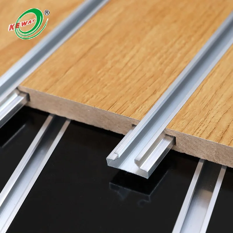 Factory Price 15/18mm Melamine Slotted Slat Wall Panel 18mm Aluminum Slatwall Panel MDF for Display