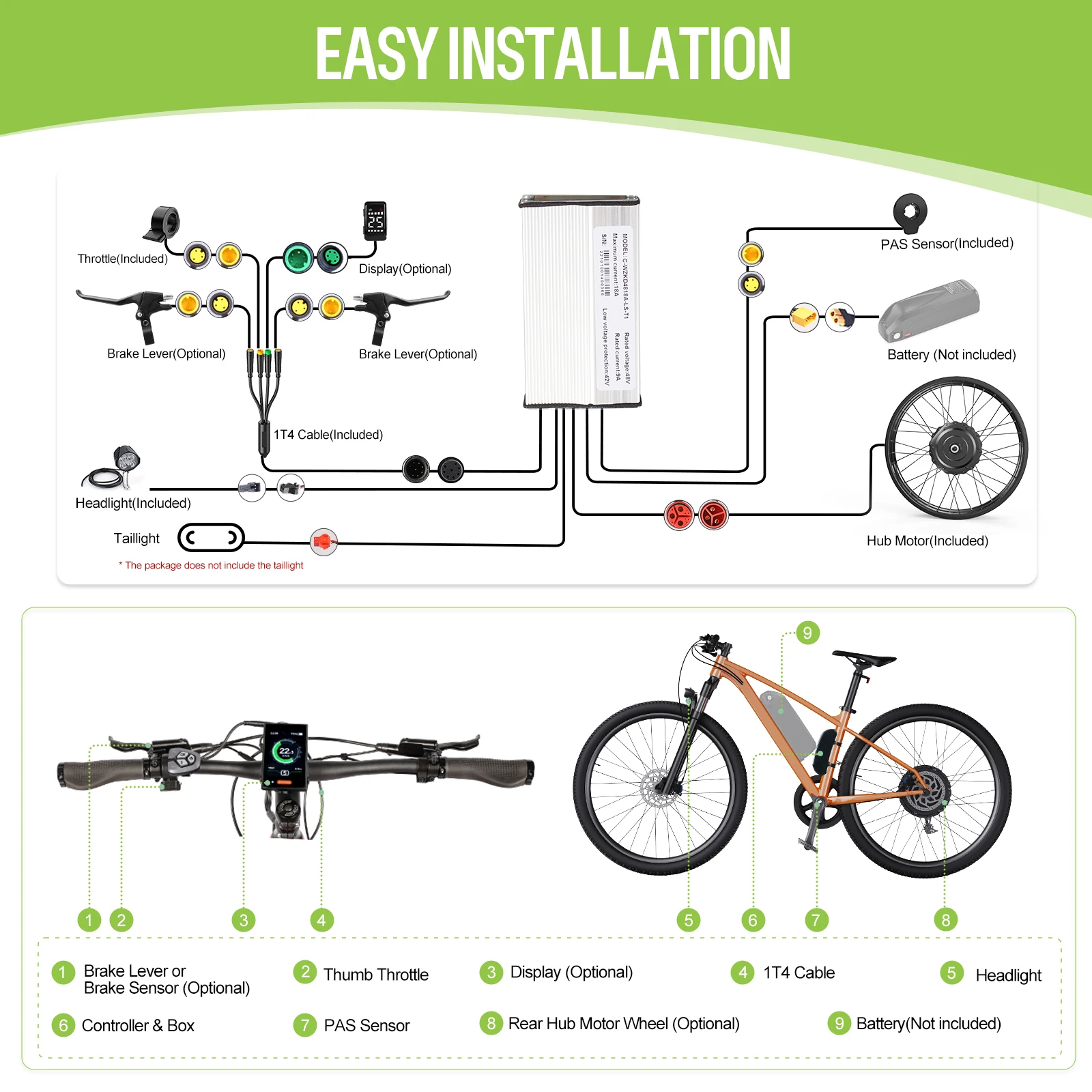 Bafang 750W EBike Kit Rear Drive Wheel Hub Motor Electric Bike Brushless Motor Bicycle Conversion Kit 20Ah 16Ah 13Ah Battery