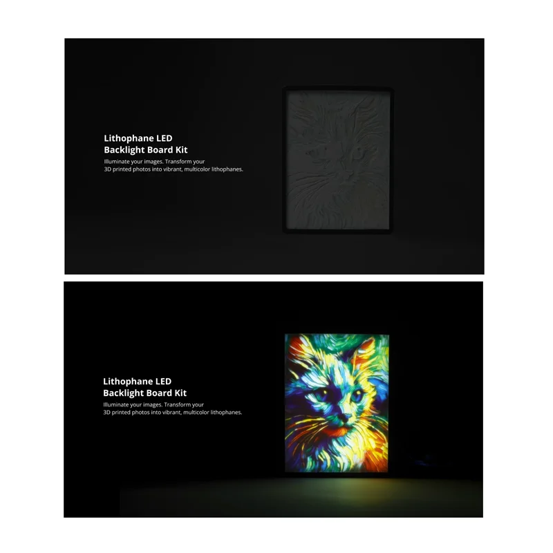 RGEEK CMYK LED Backlight Board for Bambu Lab PLA  Transparent Relief Board Lithophane Bundle 3D Print Photo